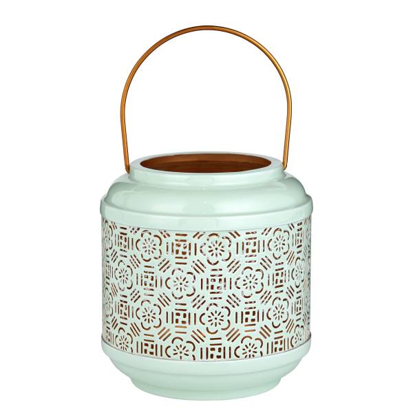 Laterne WABI SABI Blumen Fer - Menthe