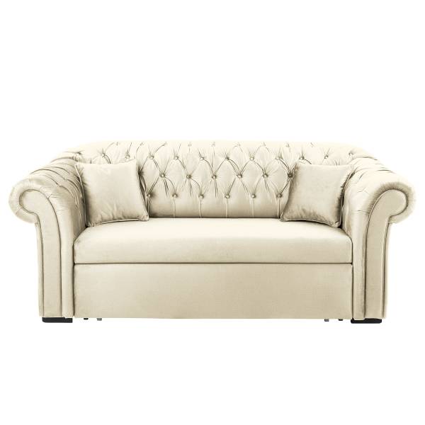 Canapé convertible Cabeza Velours Onoli: Crème