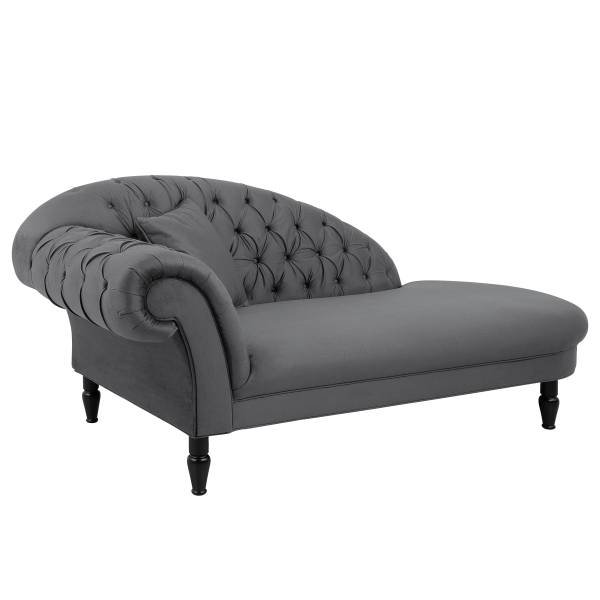 Chaise longue Cabeza velours Onoli: antracietkleurig