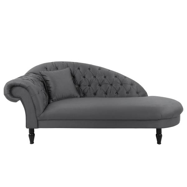 Chaise longue Cabeza velours Onoli: antracietkleurig