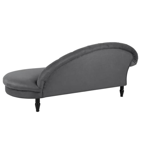 Chaise longue Cabeza velours Onoli: antracietkleurig