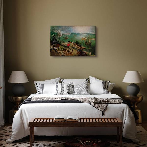 Leinwandbild Landscape with Fall Icarus 90 x 60 cm
