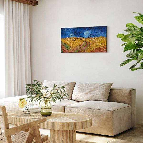 Canvas afbeelding Wheatfield with Crows 120 x 60 cm