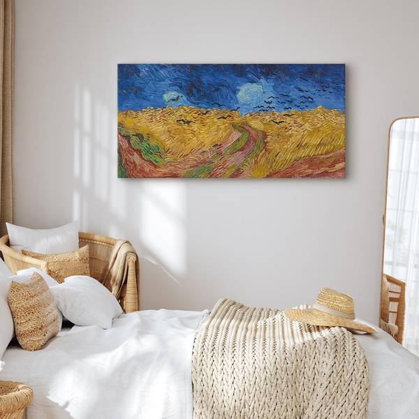 Canvas afbeelding Wheatfield with Crows 120 x 60 cm