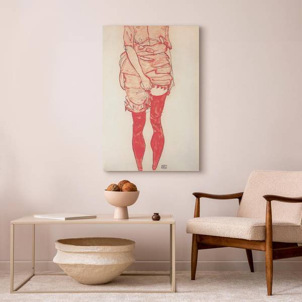 Quadro stehende Donna in rosso 40 x 60 cm