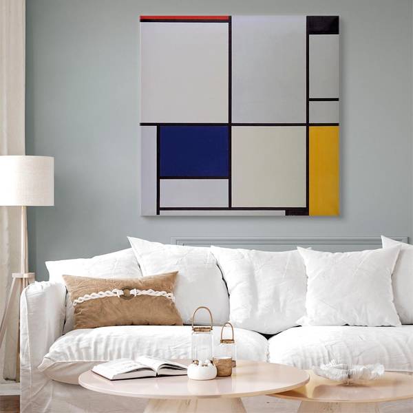 Quadro Tableau I Piet Mondrian - 80 x 80 cm