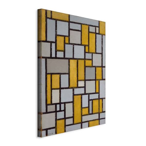 Toile Composition avec grille 1 Piet Mondrian - 40 x 60 cm