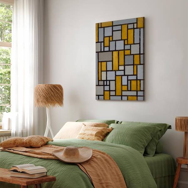 Toile Composition avec grille 1 Piet Mondrian - 40 x 60 cm