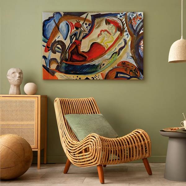 Leinwandbild Mädchen in der Barke August Macke - 90 x 60 cm