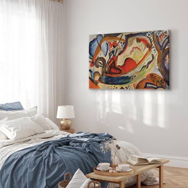 Leinwandbild Mädchen in der Barke August Macke - 90 x 60 cm
