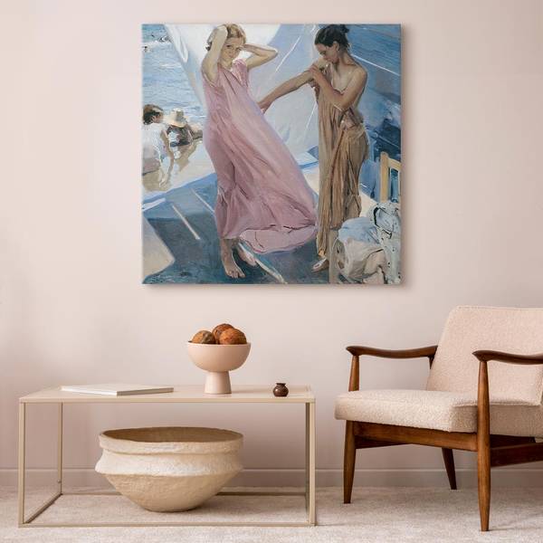 Quadro After Bathing Joaquín Sorolla y Bastida - 80 x 80 cm