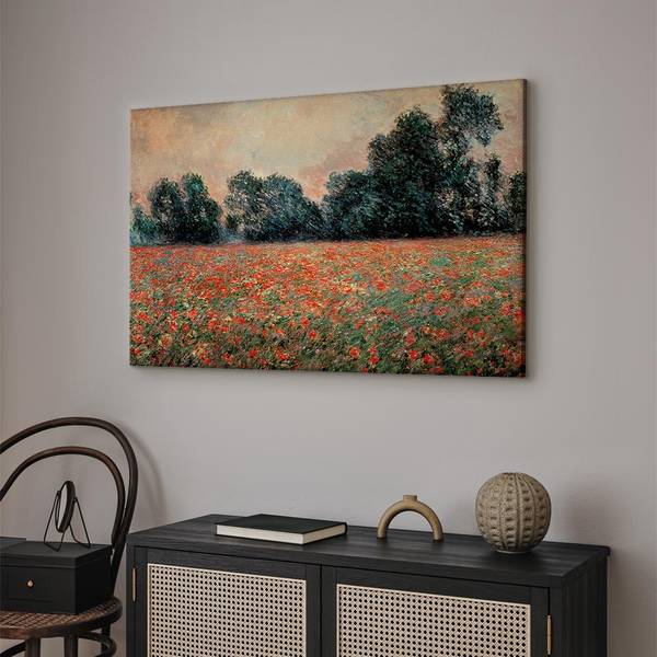 Leinwandbild Field with wild Poppies Claude Monet - 60 x 40 cm