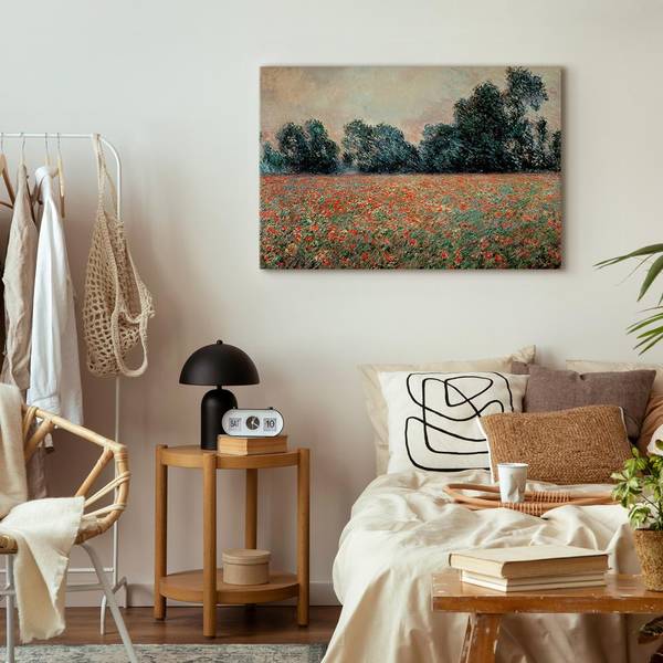 Leinwandbild Field with wild Poppies Claude Monet - 60 x 40 cm