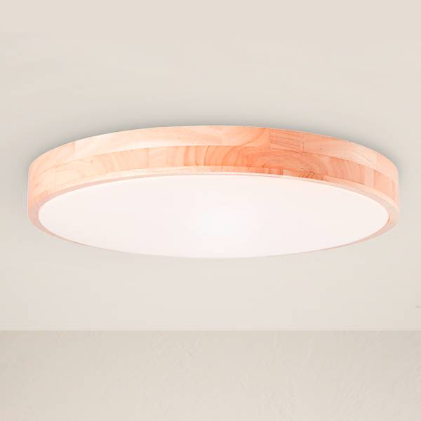 LED-plafondlamp Slimline polyacryl/deels massief rubberboomhout - 1-lichts