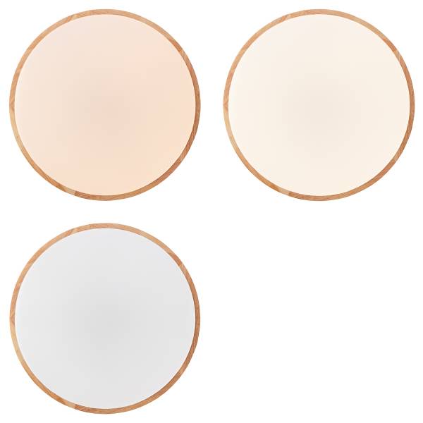 LED-plafondlamp Slimline polyacryl/deels massief rubberboomhout - 1-lichts