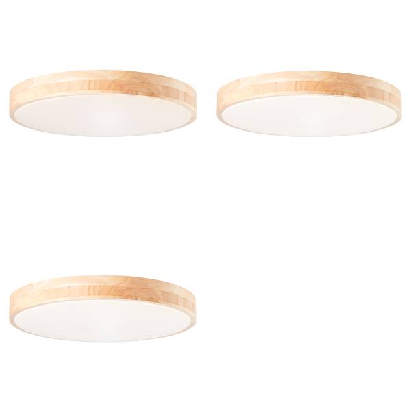 LED-plafondlamp Slimline polyacryl/deels massief rubberboomhout - 1-lichts