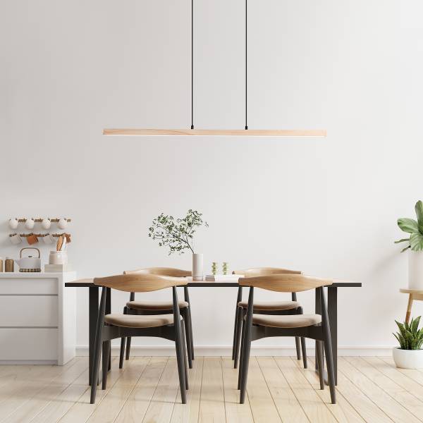 Lampada a sospensione LED Arion Pino parzialmente massello / Acciaio - 1 punto luce