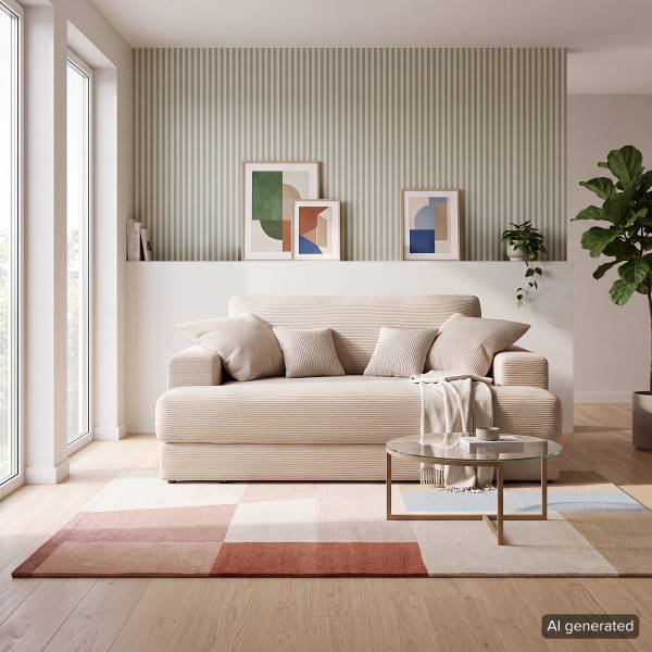 XXL-Sessel ARKON Cordstoff Poppy: Cappuccino