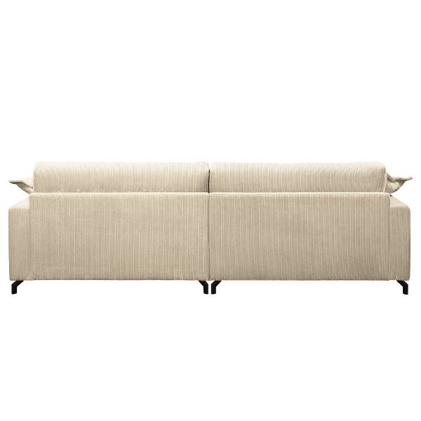 Divano con chaise longue JYLLAN Velluto a coste Poppy: beige