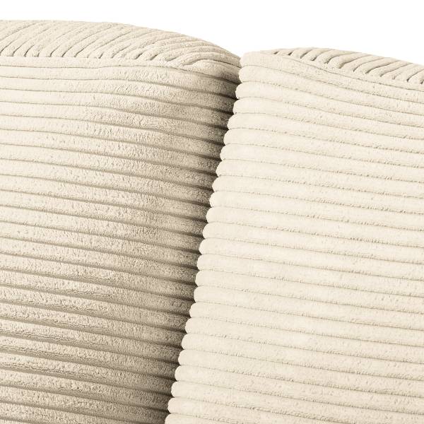 Divano con chaise longue JYLLAN Velluto a coste Poppy: beige