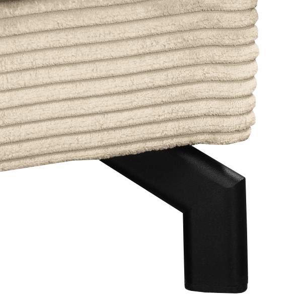Divano con chaise longue JYLLAN Velluto a coste Poppy: beige
