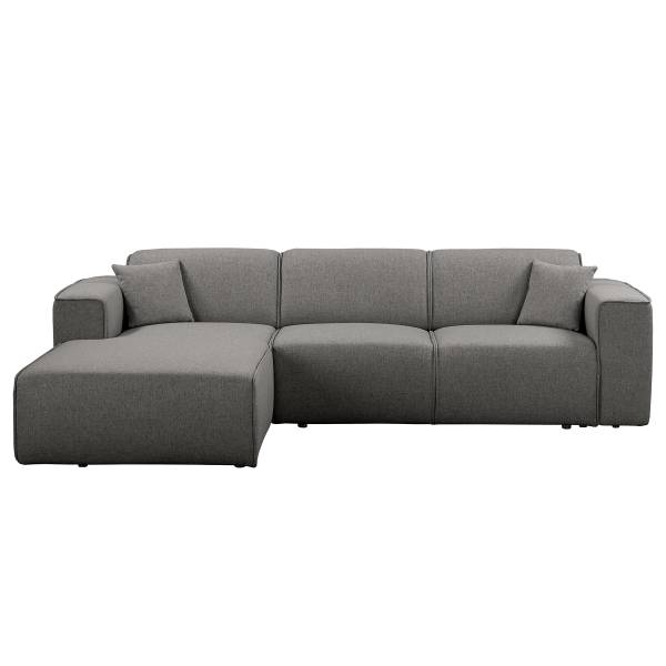Divano APPOLOV funzione letto opz. Tessuto Nea: antracite - Longchair preimpostata a sinistra - Senza funzione letto