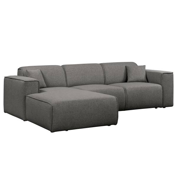 Divano APPOLOV funzione letto opz. Tessuto Nea: antracite - Longchair preimpostata a sinistra - Senza funzione letto