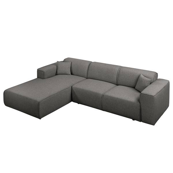 Divano APPOLOV funzione letto opz. Tessuto Nea: antracite - Longchair preimpostata a sinistra - Senza funzione letto