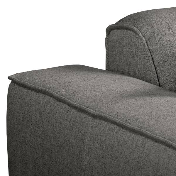 Hoekbank SKELBA met chaise longue platweefsel Nea: antracietkleurig - chaise longue vooraanzicht links