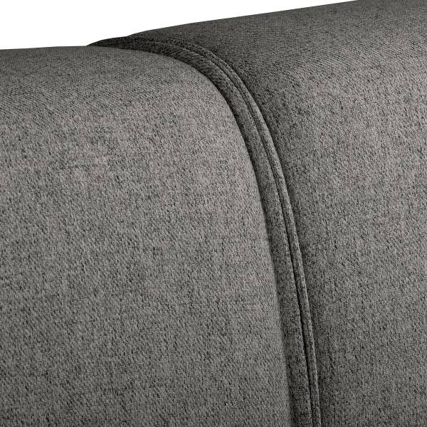 Hoekbank SKELBA met chaise longue platweefsel Nea: antracietkleurig - chaise longue vooraanzicht links