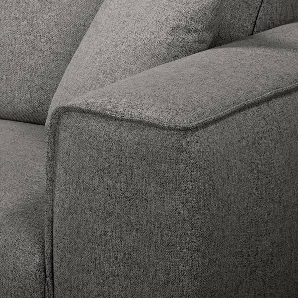 Hoekbank SKELBA met chaise longue platweefsel Nea: antracietkleurig - chaise longue vooraanzicht links