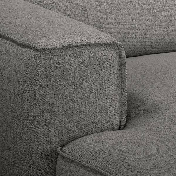Hoekbank SKELBA met chaise longue platweefsel Nea: antracietkleurig - chaise longue vooraanzicht links