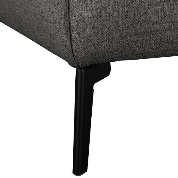 Hoekbank SKELBA met chaise longue platweefsel Nea: antracietkleurig - chaise longue vooraanzicht links