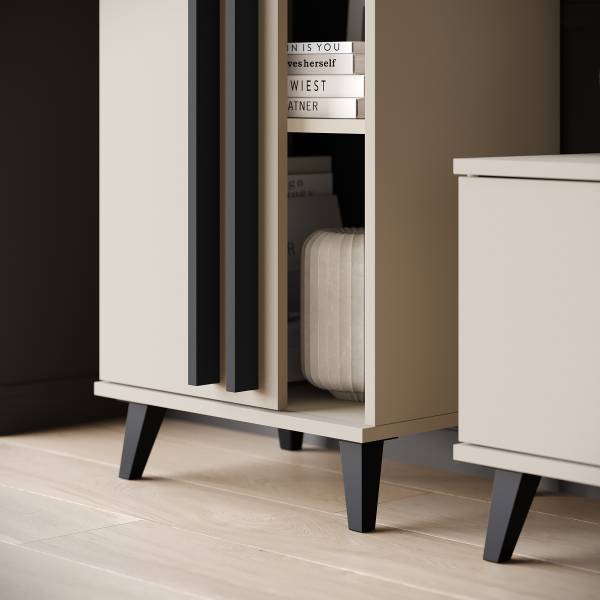 Wohnwand Gordez 4-teilig mit 2 Schränken Kaschmir