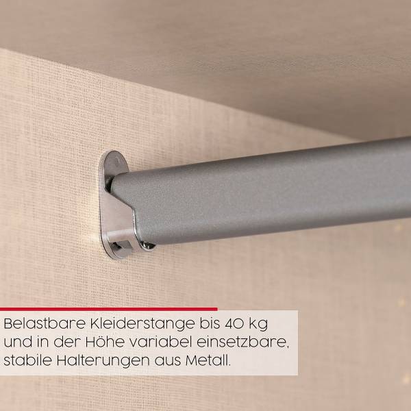 Drehtürenschrank Montclar - Griff Grau Kaschmir - Breite: 301 cm - Premium