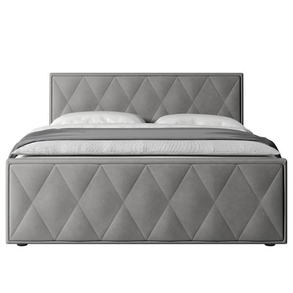 Letto boxspring Sasien Velluto Krysia: grigio chiaro - 140 x 200cm - H2
