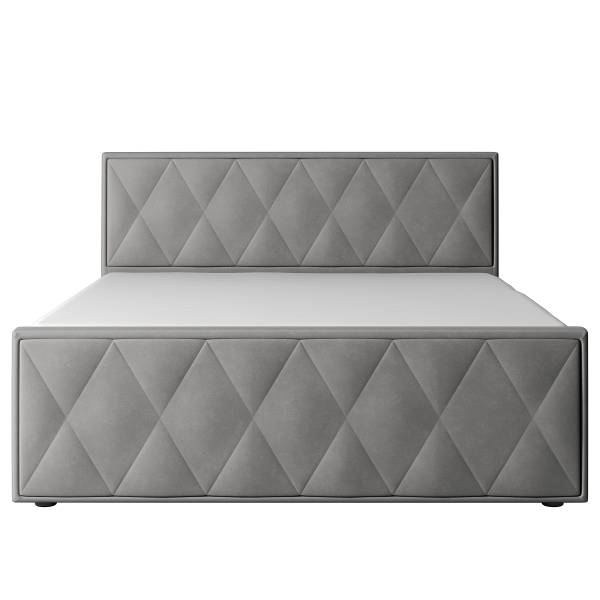Letto boxspring Sasien Velluto Krysia: grigio chiaro - 140 x 200cm - H2