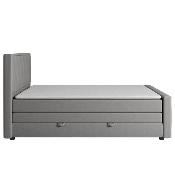 Letto boxspring Sasien Velluto Krysia: grigio chiaro - 140 x 200cm - H2
