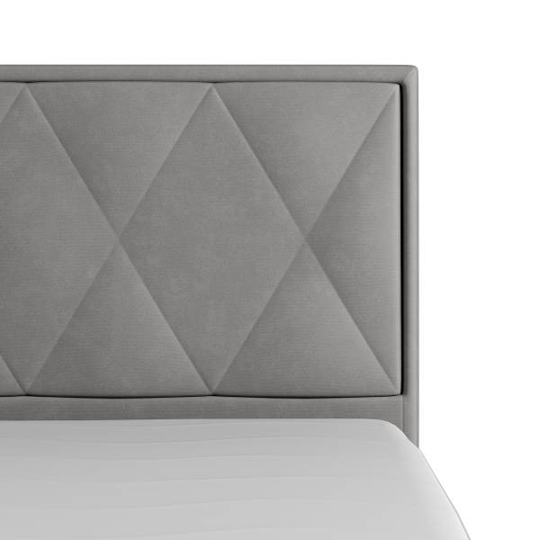 Letto boxspring Sasien Velluto Krysia: grigio chiaro - 140 x 200cm - H2