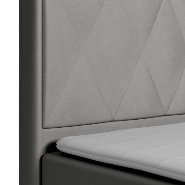 Letto boxspring Sasien Velluto Krysia: grigio chiaro - 140 x 200cm - H2