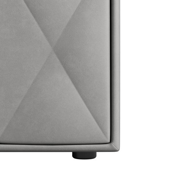 Letto boxspring Sasien Velluto Krysia: grigio chiaro - 140 x 200cm - H2