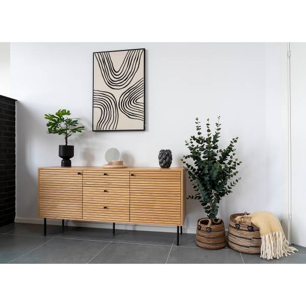 Madia Sindkher Beige - Marrone - Quercia - Acciaio - 150 x 74 x 40 cm