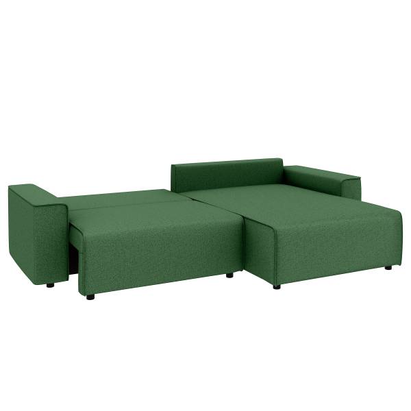 Canapé d’angle convertible MAZING Tissu Luara: Vert foncé