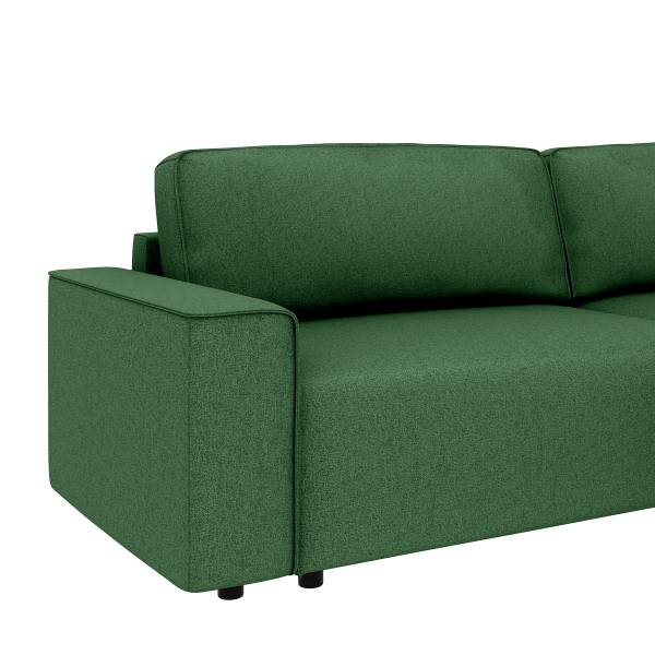 Canapé d’angle convertible MAZING Tissu Luara: Vert foncé
