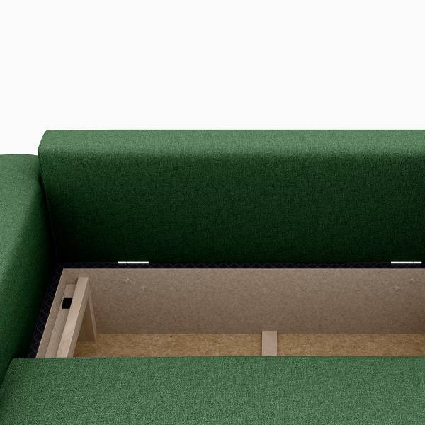 Canapé d’angle convertible MAZING Tissu Luara: Vert foncé