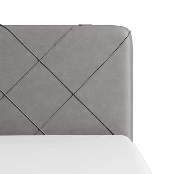 Boxspringbett Kirque Samt Krysia: Hellgrau - 140 x 200cm - H2