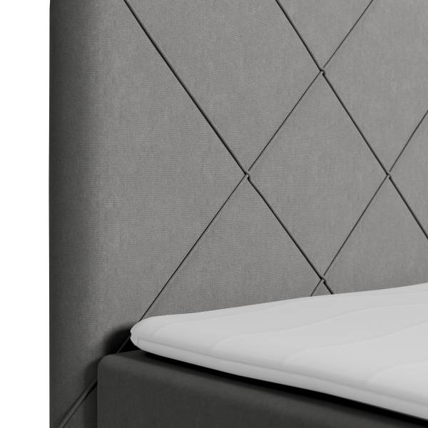 Boxspringbett Kirque Samt Krysia: Hellgrau - 140 x 200cm - H2