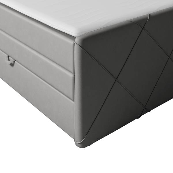 Boxspringbett Kirque Samt Krysia: Hellgrau - 140 x 200cm - H2