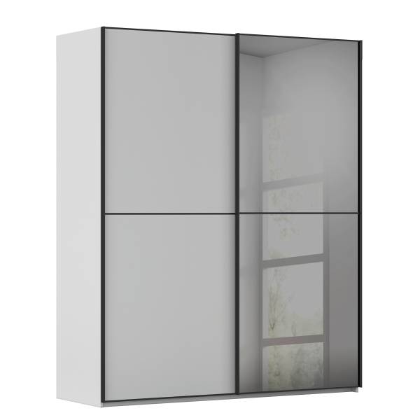 Schwebetürenschrank Lagaro Seidengrau - Breite: 201 cm - Classic - Schwarz