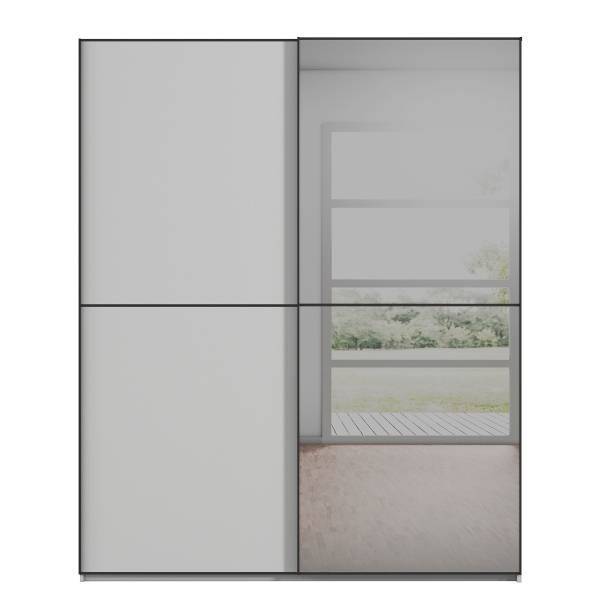 Schwebetürenschrank Lagaro Seidengrau - Breite: 201 cm - Classic - Schwarz